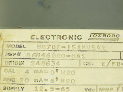 Foxboro 827DF-IS1NMSA1 Pressure Transmitter 3" CL150 Flange 12.5-65vdc