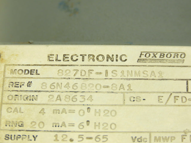 Foxboro 827DF-IS1NMSA1 Pressure Transmitter 3" CL150 Flange 12.5-65vdc