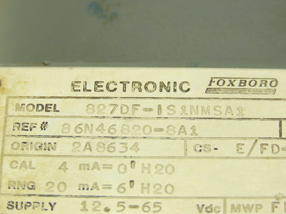 Foxboro 827DF-IS1NMSA1 Pressure Transmitter 3" CL150 Flange 12.5-65vdc