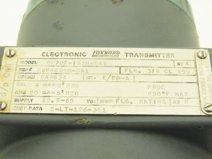 Foxboro 827DF-IS1NMSA1 Pressure Transmitter 3" CL150 Flange 12.5-65vdc