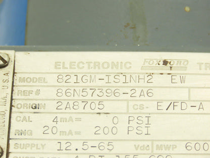 Foxboro 821GM-IS1NH2 Pressure Transmitter 1/2"NPT 12.5-65vdc