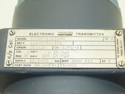 Foxboro 823DP-I3S1SM0 Electronic Differential Pressure Transmitter 12.5-65vdc