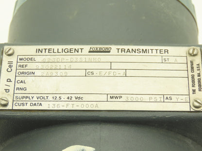 Foxboro 823DP-D3S1NM0 Intelligent Differential Pressure Transmitter 12.5-42vdc