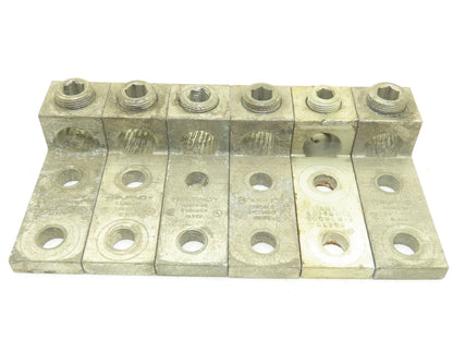 Burndy KAGU-2N Electrical Terminal Lug 600MCM 2AWG Range Connector Lot of 6