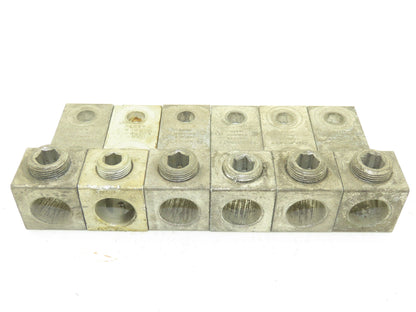 Burndy KAGU-2N Electrical Terminal Lug 600MCM 2AWG Range Connector Lot of 6