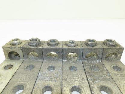 Burndy KAGU-2N Electrical Terminal Lug 600MCM 2AWG Range Connector Lot of 6