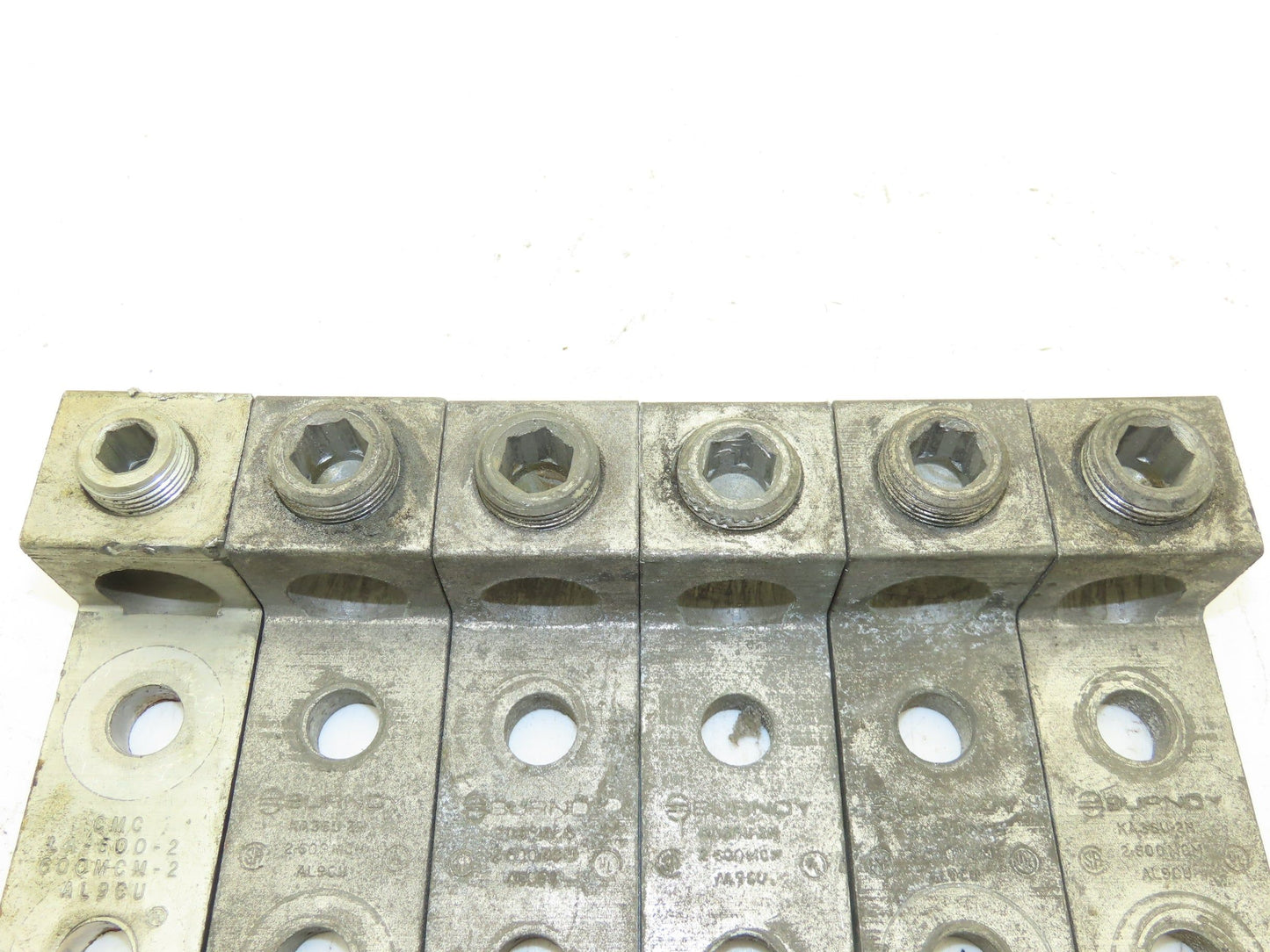 Burndy KAGU-2N Electrical Terminal Lug 600MCM 2AWG Range Connector Lot of 6