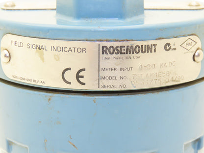 Rosemount 751AM4E5B Field Signal Indicator 4-20mA DC Meter input