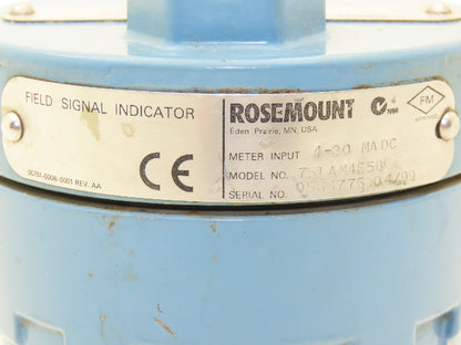Rosemount 751AM4E5B Field Signal Indicator 4-20mA DC Meter input