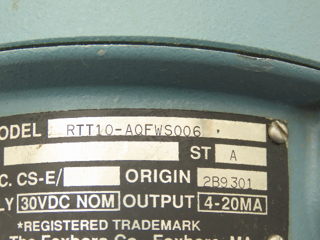 Foxboro RTT10-AQFWS006 Temperature Transmitter 0-150° 30vdc