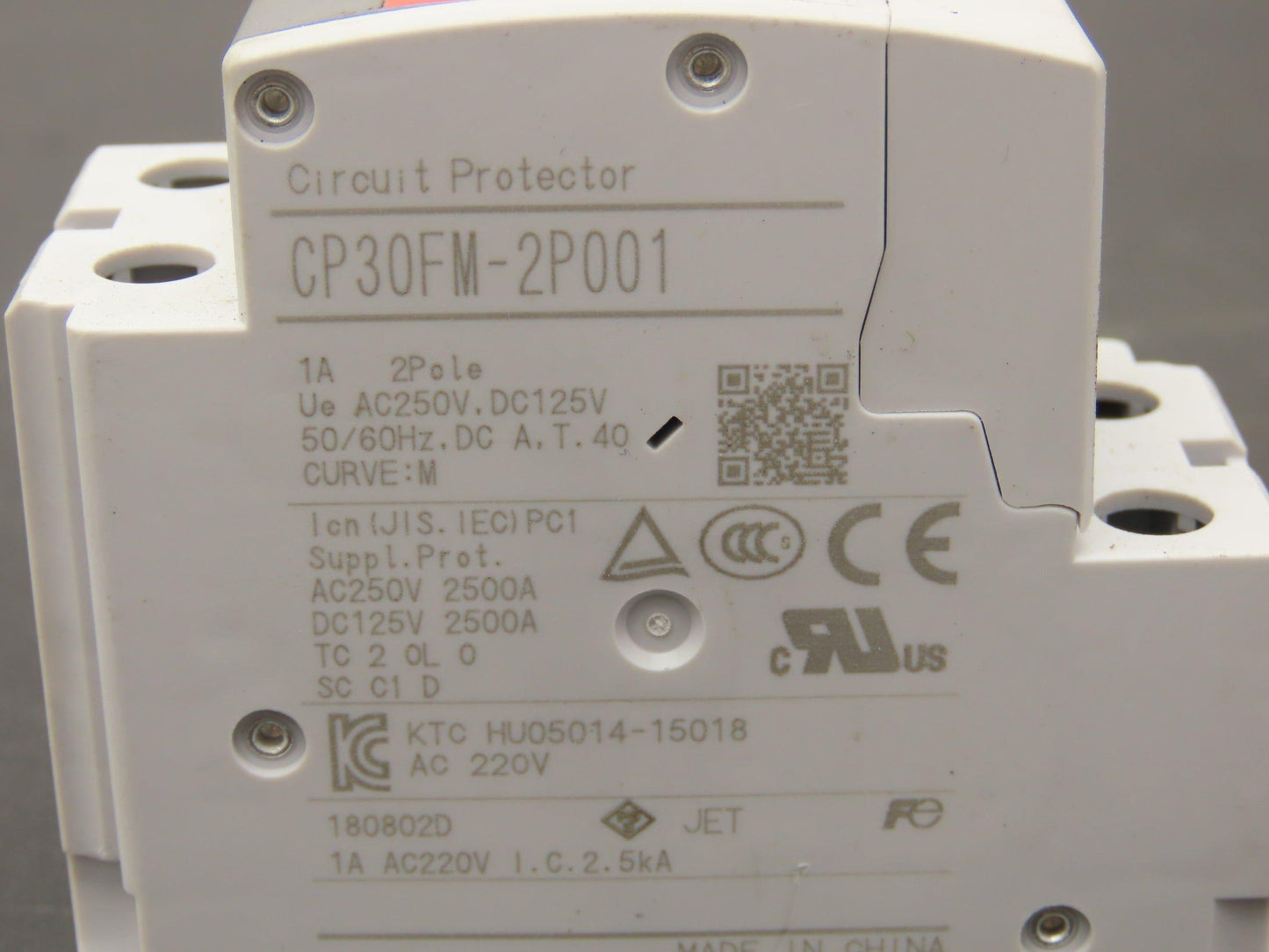 Fuji Electric CP30FM-2P001 Circuit Breakers 250VAC 125VDC 1A 2-Pole Lot of 3