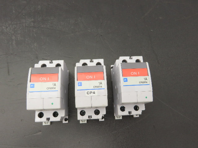 Fuji Electric CP30FM-2P001 Circuit Breakers 250VAC 125VDC 1A 2-Pole Lot of 3