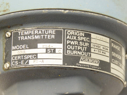 Foxboro F94-Q30L Temperature Transmitter 50-250° 30vdc