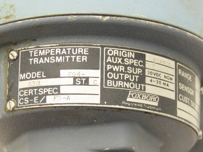 Foxboro F94-Q30L Temperature Transmitter 50-250° 30vdc