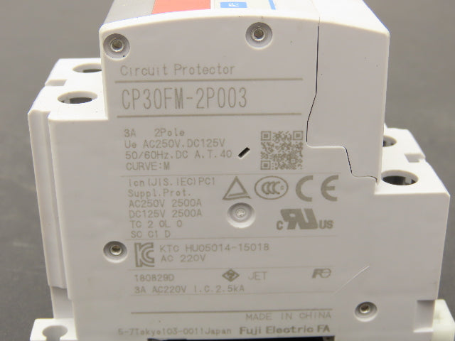Fuji Electric CP30FM-2P003 Circuit Breakers 250VAC 125VDC 3A 2-Pole Lot of 3