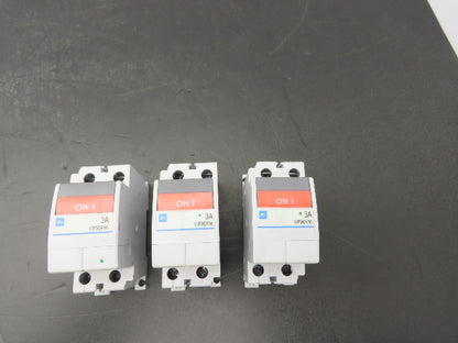Fuji Electric CP30FM-2P003 Circuit Breakers 250VAC 125VDC 3A 2-Pole Lot of 3