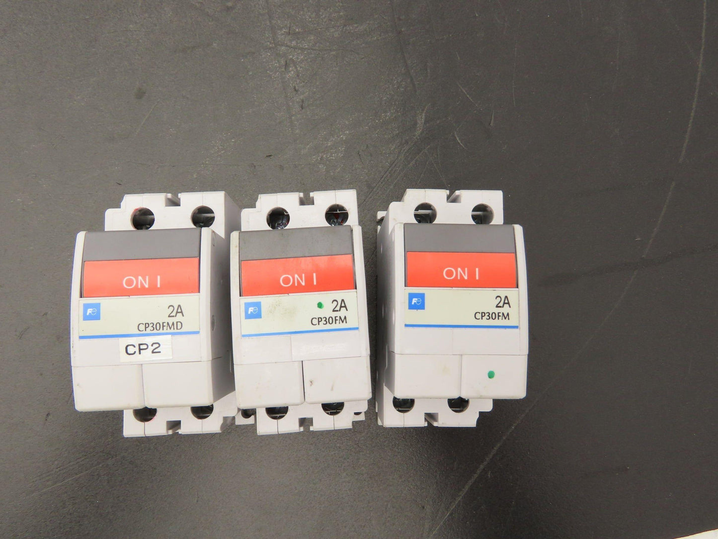 Fuji Electric CP30FM-2P002 Circuit Breakers 250VAC 2A 2-Pole Lot of 3