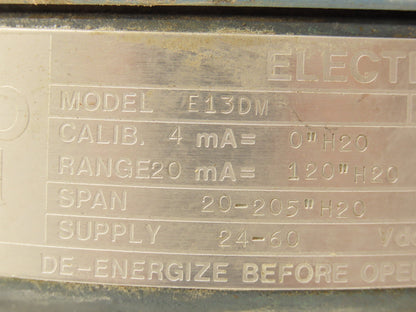 Foxboro E13DM Electronic Pressure Transmitter 24-60vdc 2000psi