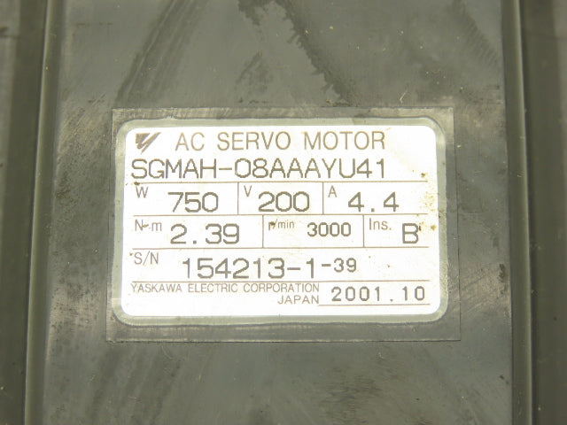 Yaskawa SGMAH-08AAAYU41 AC Servo Motor 750W 200V 3000RPM