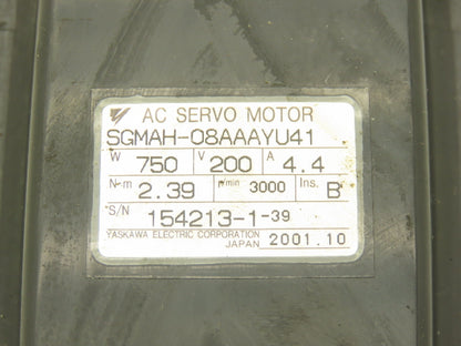 Yaskawa SGMAH-08AAAYU41 AC Servo Motor 750W 200V 3000RPM