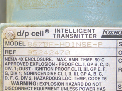 Foxboro 867DF-HD1NSE-P Intelligent Pressure Transmitter 12.5-42vdc