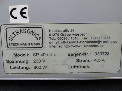 Ultrasonics Steckmann SP 40 / 4-f. Amplifier 230V 800W 4.5A