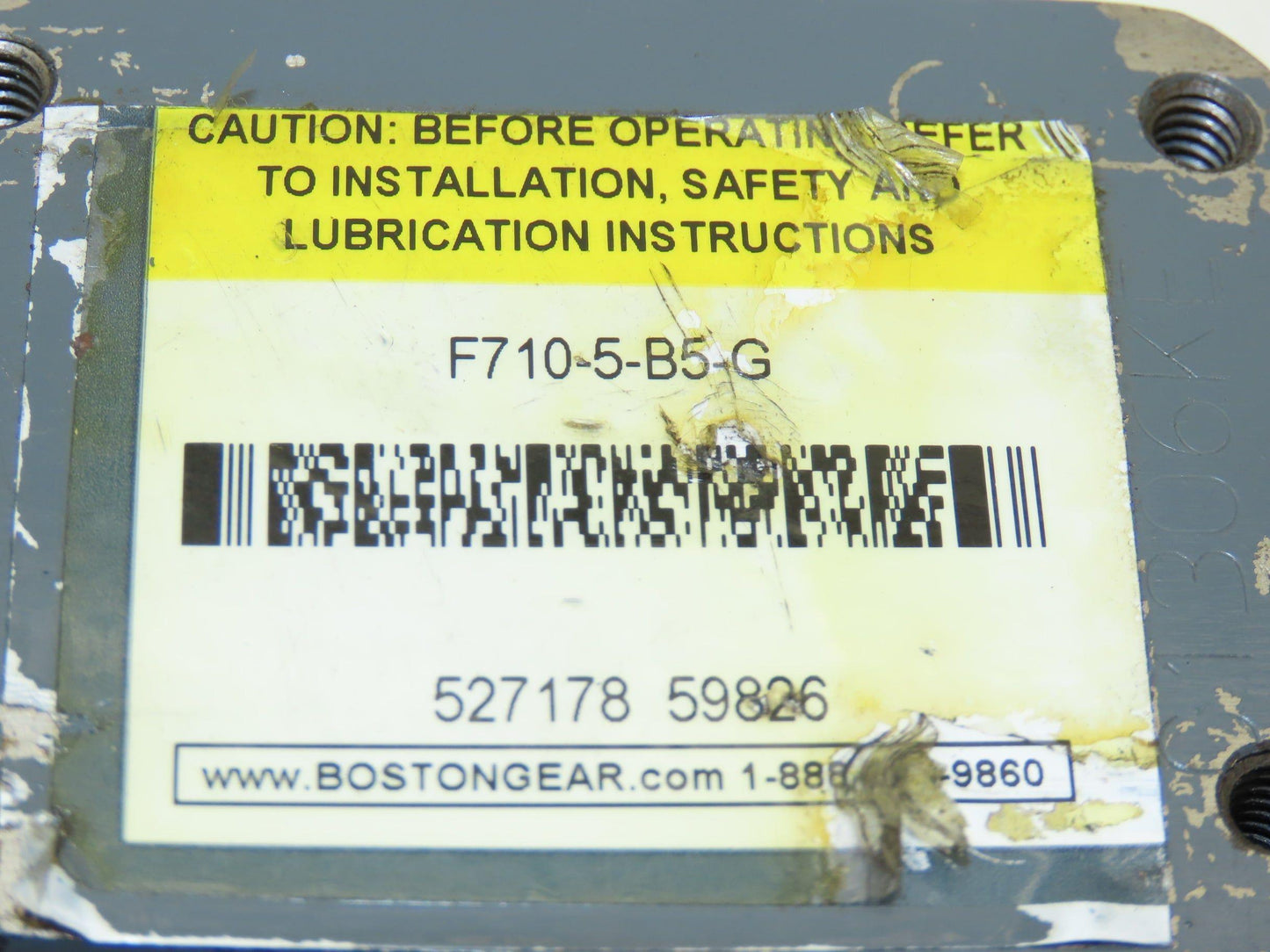 Boston Gear F710-5-B5-G Worm Gearbox 5:1 Reducer.69Hp 350rpm 56C LH Output