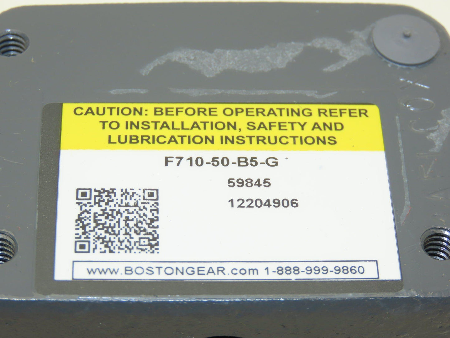 Boston Gear F710-50-B5-G Worm Gearbox 50:1 Reducer 0.15Hp 35rpm 56C LH Output