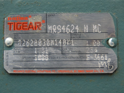 Dodge Tigear Q262B030M140K1 Worm Gearbox 30:1 Reducer 58rpm 1.3Hp 140TC LH