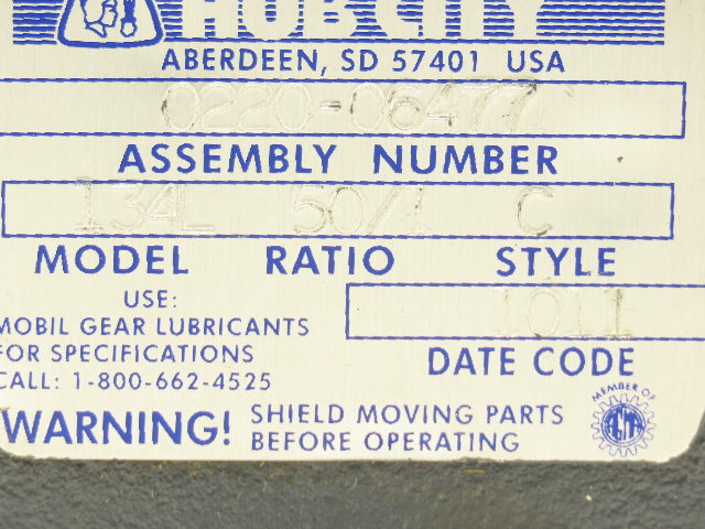 Leeson 101767.00 Gearmotor .25Hp 230/460V 3PH 56C 50:1 Hub City Reducer 35rpm RH