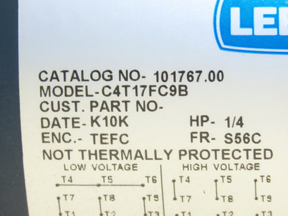 Leeson 101767.00 Gearmotor .25Hp 230/460V 3PH 56C 50:1 Hub City Reducer 35rpm RH