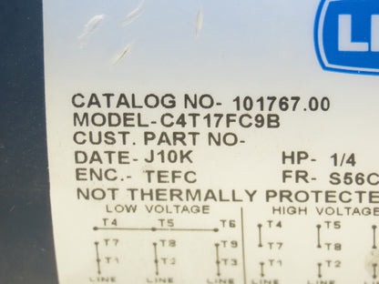 Leeson 101767.00 Gearmotor .25Hp 230/460V 3PH 56C 50:1 Hub City Reducer 35rpm LH