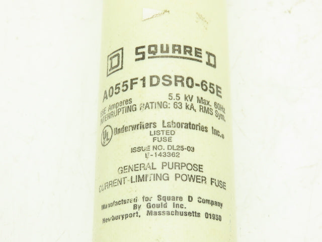 Gould Square D A055F1DSR0-65E Current Limiting Fuse 65A 5.5KV 65E Amp
