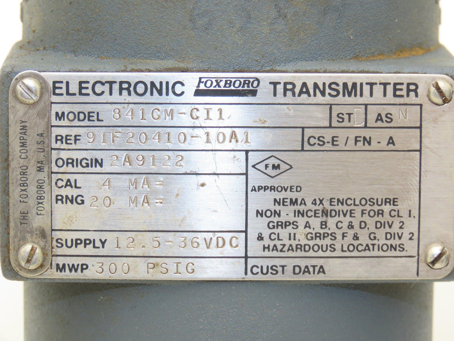 Foxboro 841GM-CI1 Intelligent Pressure Transmitter 0-300psig 12.5-36vdc Lot of 3
