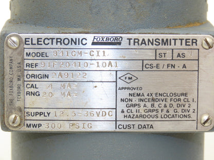 Foxboro 841GM-CI1 Intelligent Pressure Transmitter 0-300psig 12.5-36vdc Lot of 3