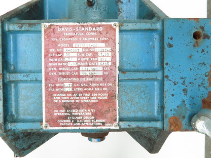 Davis Standard DS-20 Single Screw Extruder Gearbox 6.53 Ratio 50Hp 152RPM