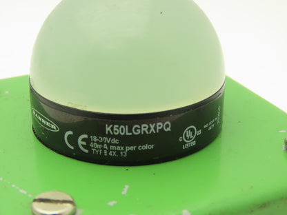 Banner K50LGRXPQ LED Indicator Dome 50mm EZ-LIGHT Red Green 18-30VDC Enclosure