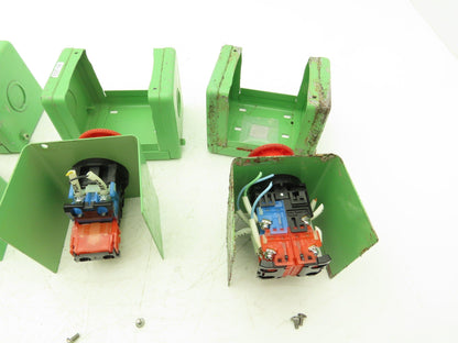 Fuji Electric E-Stop Mushroom Pushbutton Switch 30mm Lot of 5 Enclosures