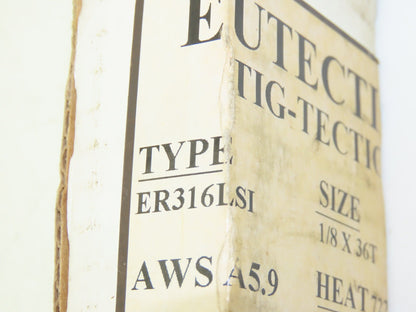 Eutectic ER316LSi 1/8"x 36" Stainless Steel TIG Stick Welding Rods 10Lbs