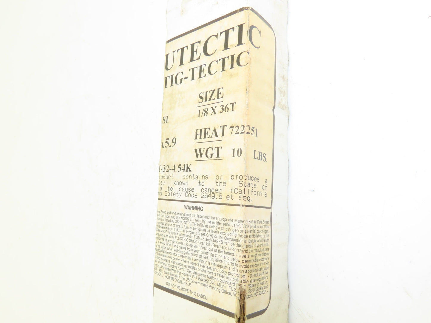 Eutectic ER316LSi 1/8"x 36" Stainless Steel TIG Stick Welding Rods 10Lbs