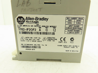 Allen Bradley 1762-IF2OF2 MicroLogix 1200 Analog I/O Module Ser A Rev C FRN 1.2