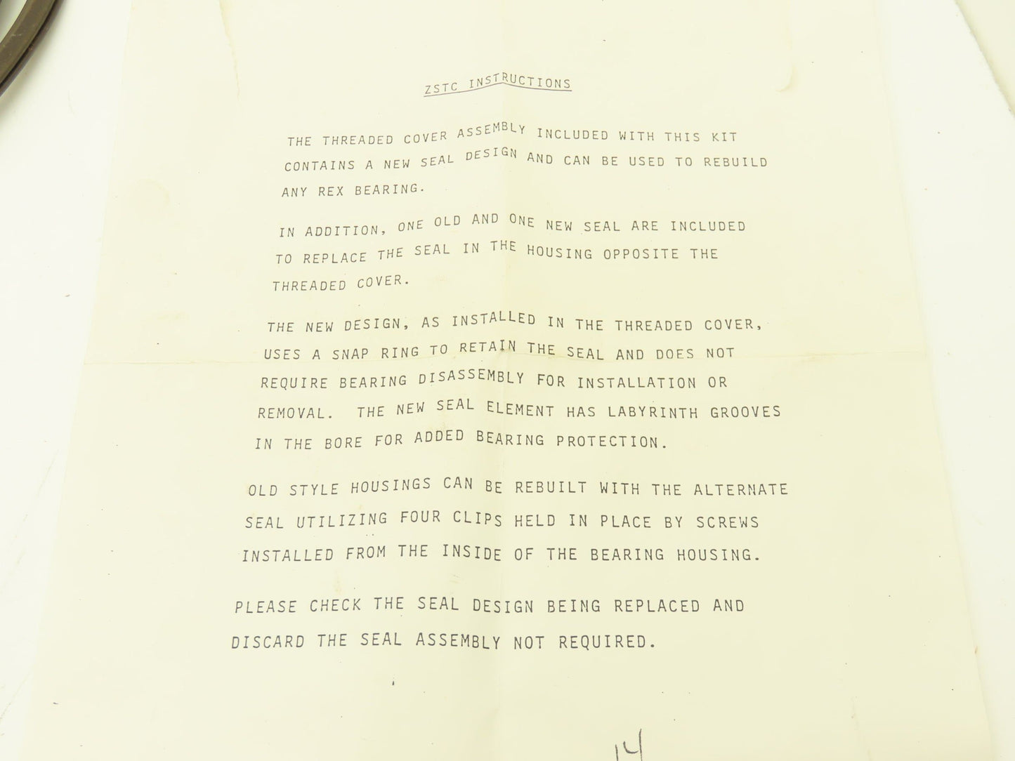 Rexnord 105-99501-14/DG-924 105-92-5020 ZSTC Clutch Bearing Rebuild Kit