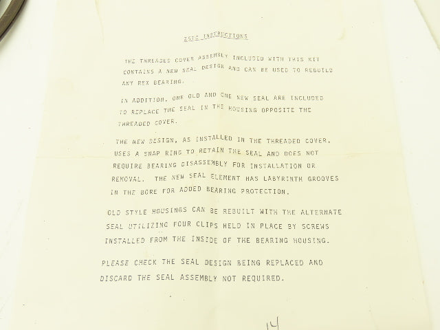 Rexnord 105-99501-14/DG-924 105-92-5020 ZSTC Clutch Bearing Rebuild Kit