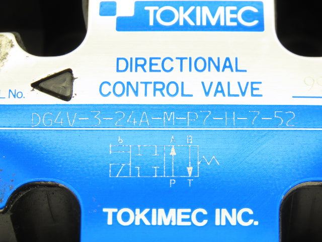 Tokimec DG4V324AMP7H752 Directional Control Single Solenoid Valve 24V Lot of 2
