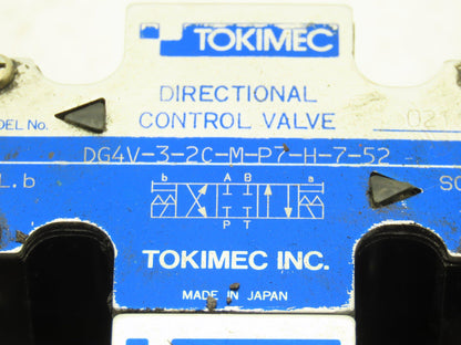 Tokimec DG4V-3-2C-M-P7-H-7-52 Directional Control Solenoid Valve 24V Lot of 2