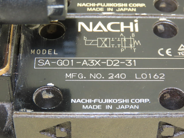 Nachi Hydraulic Directional Control Solenoid Valve 24VDC Lot of 2
