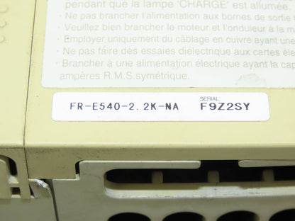 Mitsubishi FR-E540-2.2K-NA AC Motor Drive E500 VFD 3HP 2.2KW 480VAC 3Ph