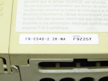 Mitsubishi FR-E540-2.2K-NA AC Motor Drive E500 VFD 3HP 2.2KW 480VAC 3Ph