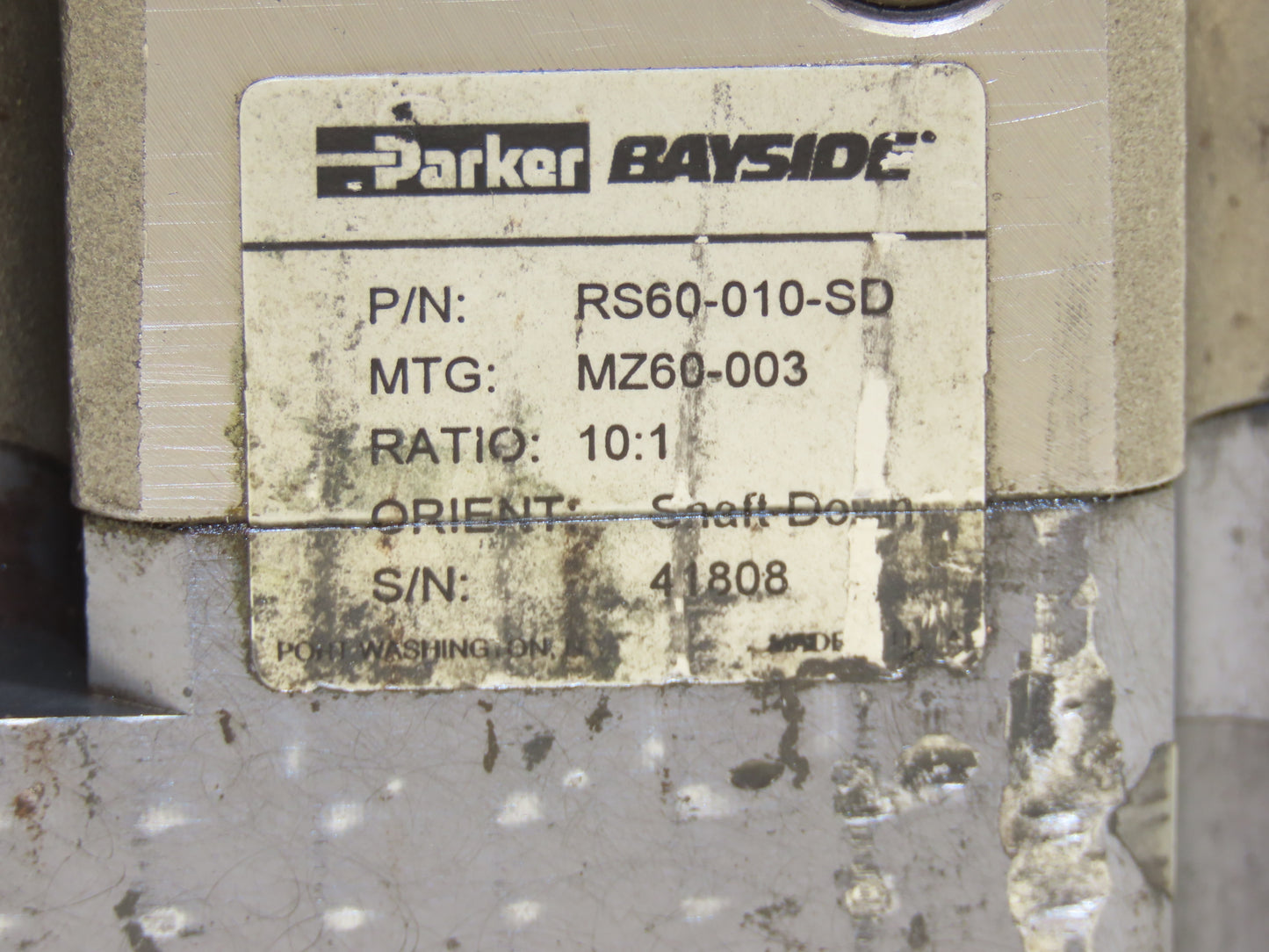 Parker Bayside RS60-010-SD Servo Motor Gearbox 10:1 Reducer 400rpm