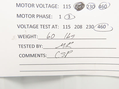 Ingersoll Rand 7VF 182TTFR4030BPL TFR AC Motor 3Hp 1760rpm 230/460V 3PH 182T